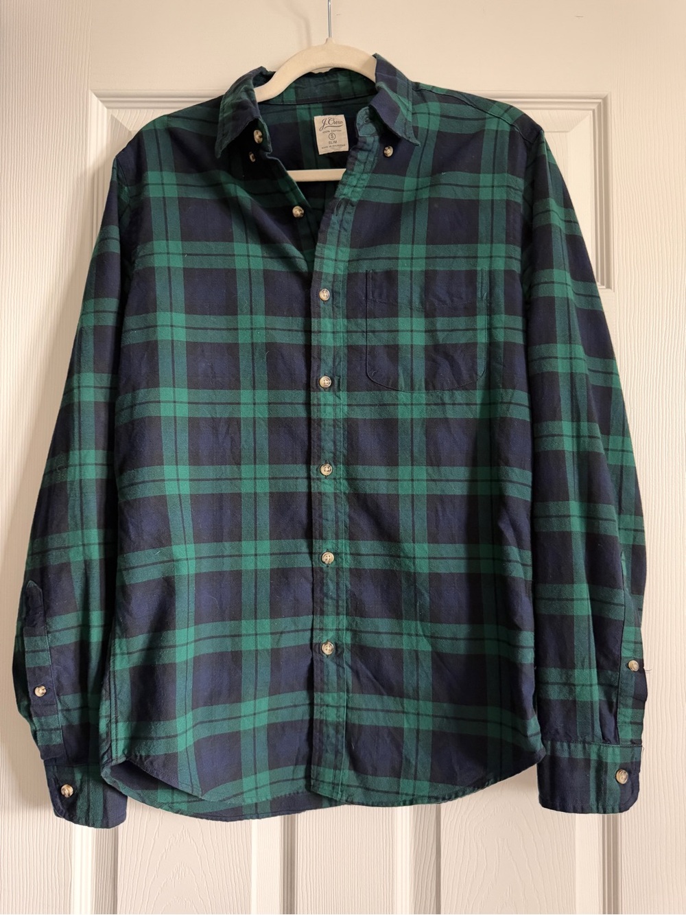 J. Crew Green & Navy Plaid Button-Down Shirt